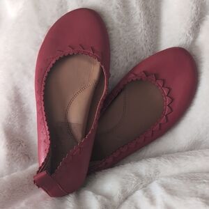 Gentle Souls Burgundy Ballet Flats
